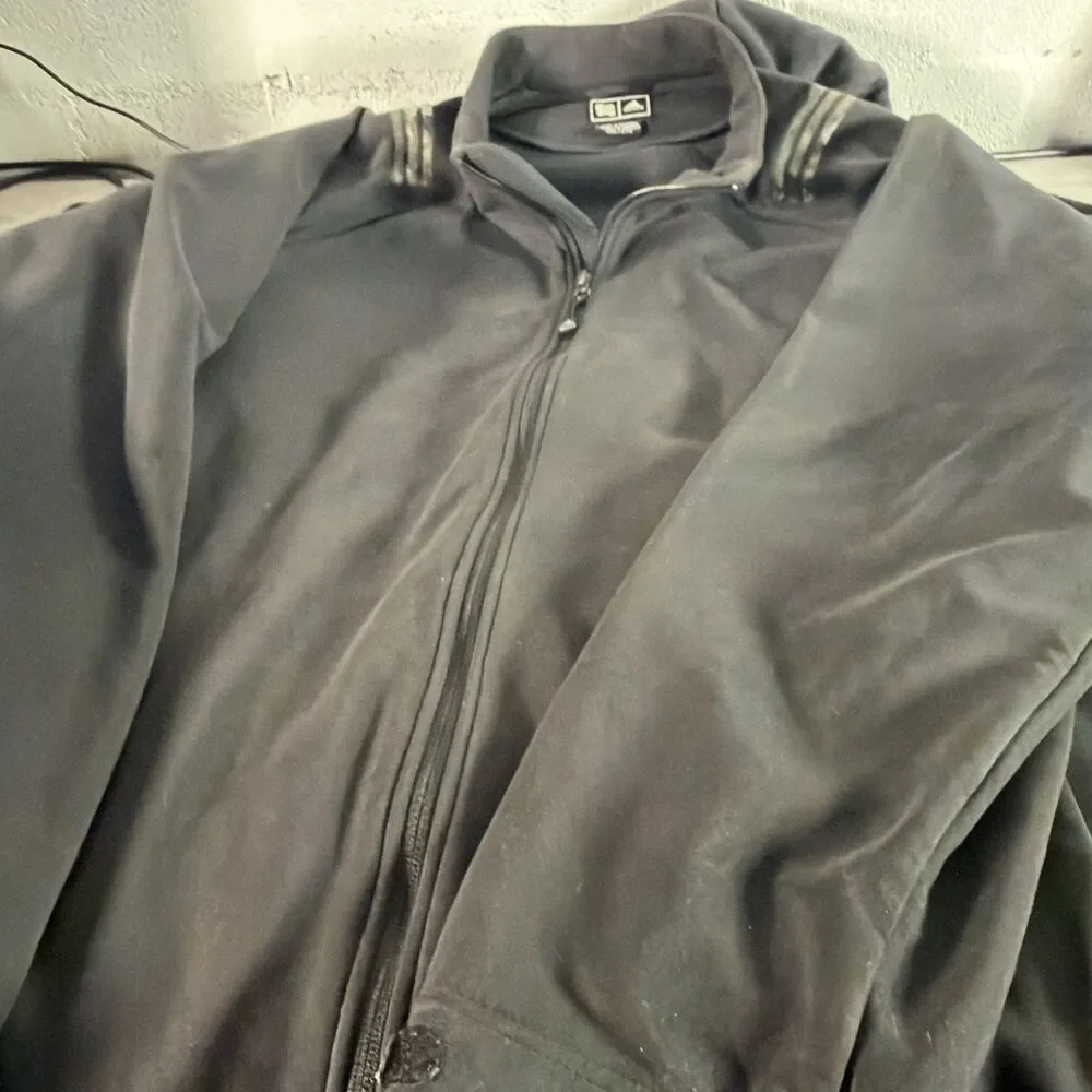 Adidas Men's Golf Polyester Fleece Full Zip Size XXL Black Jacket Long Sleeve 2X